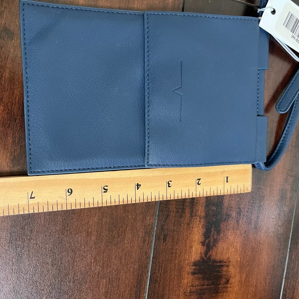 NEW Von Holzhausen Blue Vegan Leather Micro Bag Crossbody Phone and Card‎ Pouch